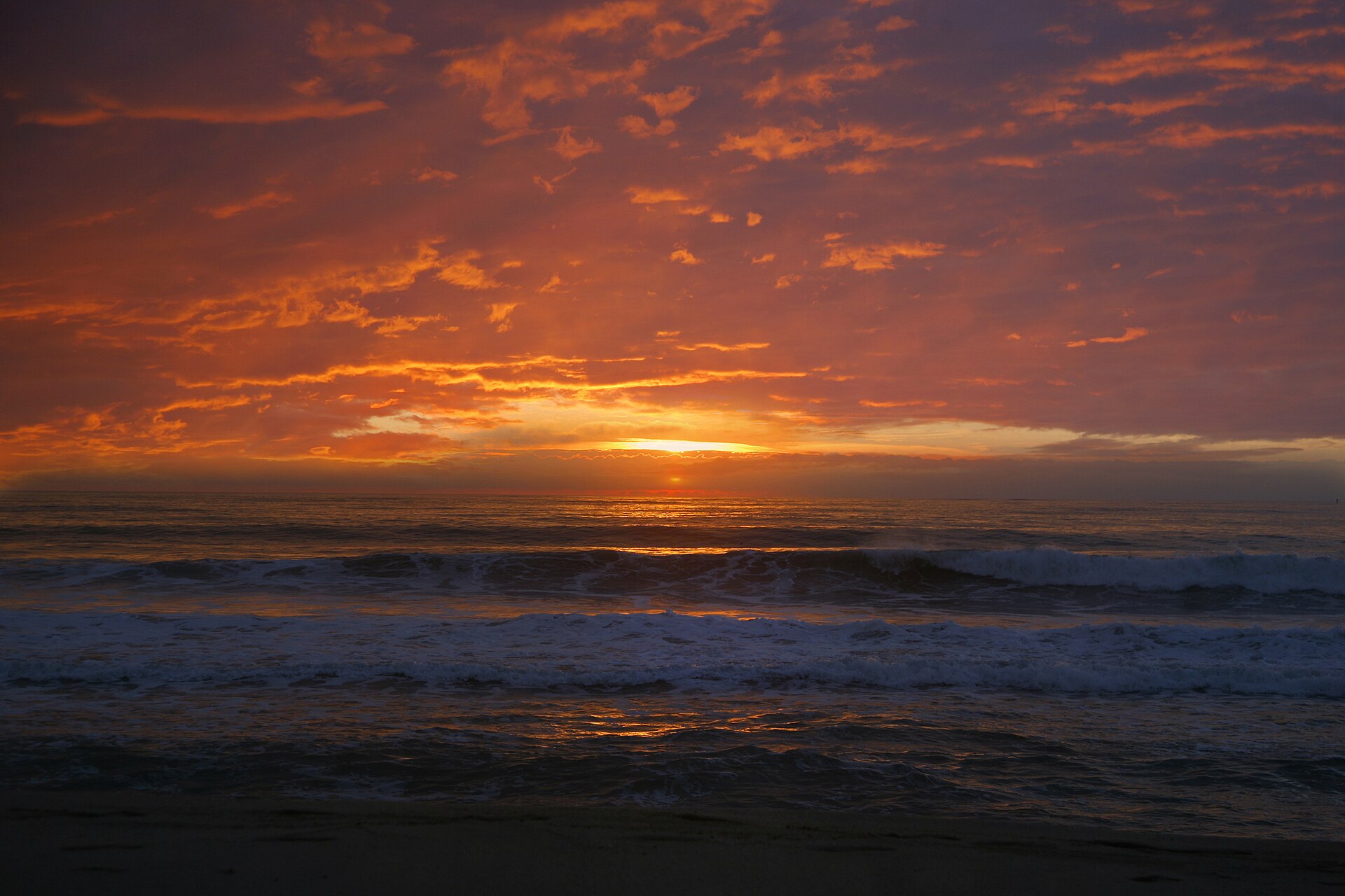 Half Moon Bay Beach Sunset in January