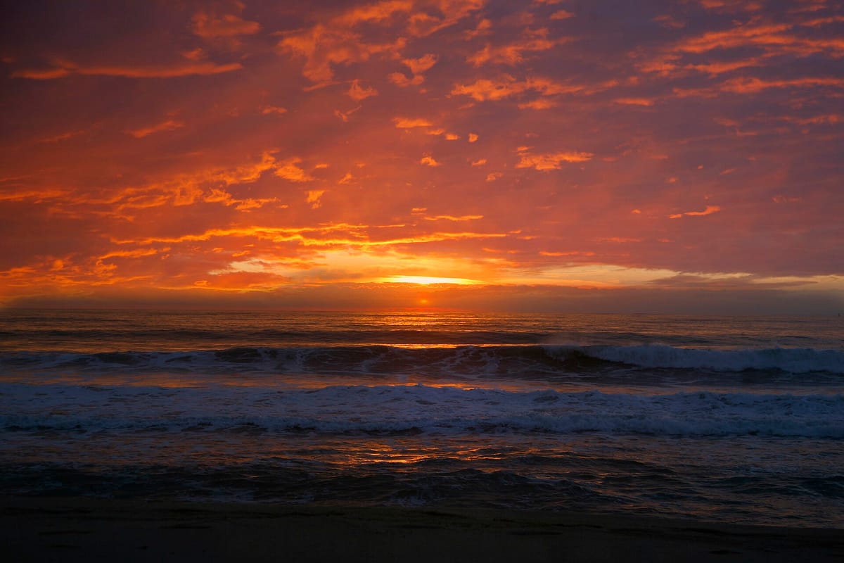 Half Moon Bay Beach Sunset in January